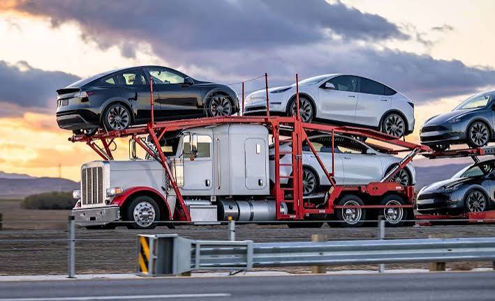 Car being loaded for international shipping